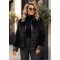 21271 Γούνα  Jacket short Style Mαύρο