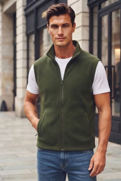 19440 Αμάνικο fleece Wide Χακί