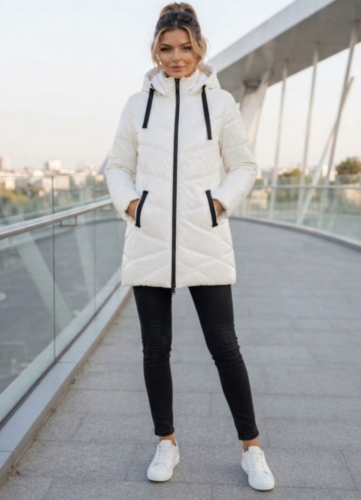 21255 Μπουφάν Urban Street Style Λευκό