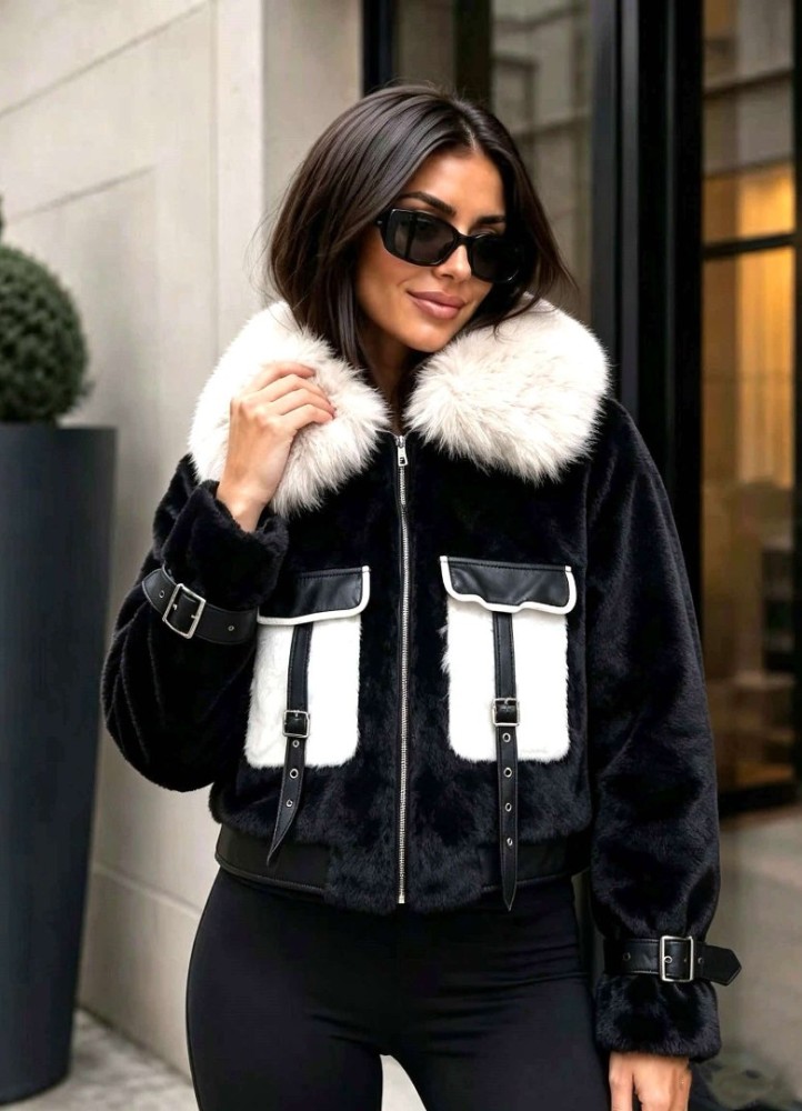 21231 Γουνάκι με πλούσιο γιακά Urban Style Μαύρο