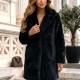 21230 Γούνα Classic Elegance με κουμπιά Μαύρο