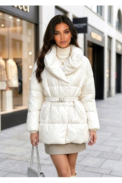 21212 Μπουφάν Street Style Λευκό