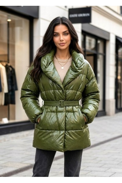 21212 Μπουφάν Street Style Χακί