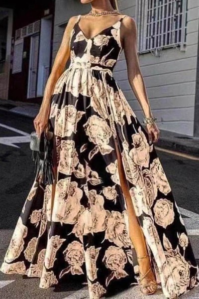 0225 Φόρεμα Maxi Roses