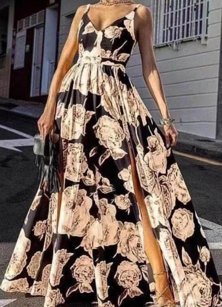 0225 Φόρεμα Maxi Roses