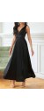 1374 Μάξι φόρεμα σατινέ Μαύρο