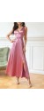 1374 Μάξι φόρεμα σατινέ Ροζ