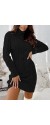 1620 Μίνι φόρεμα ζιβάγκο πλεκτό Μαύρο