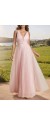 1139 Μάξι φόρεμα με τούλι Ροζ