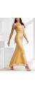 1048 Μάξι φόρεμα με παγιέτες Μπεζ Χρυσό